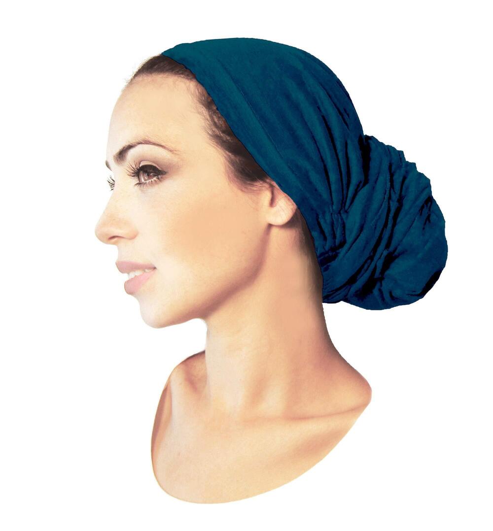 5898 Teal Headscarf Non Slip Head Cover Turquoise Head Wear Soft Cotton